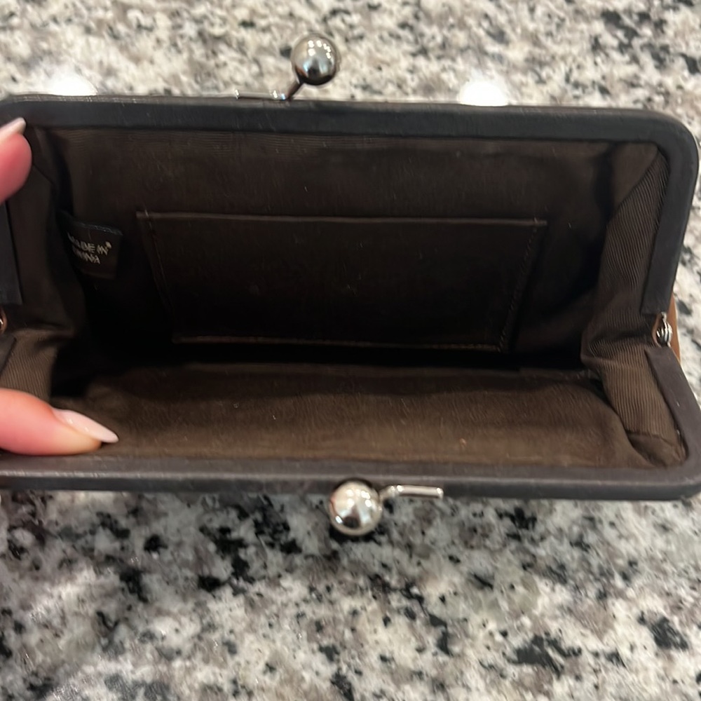 Coach Two-tone Leather Wristlet - Picture 3 of 4